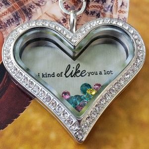Large Heart Origami Owl Living Locket in Silver